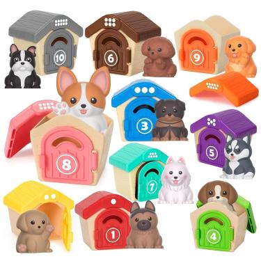 Imagem de Brinquedos de aprendizagem KMUYSL para crianças de 1 a 3 anos com 20 peças de animais para cães