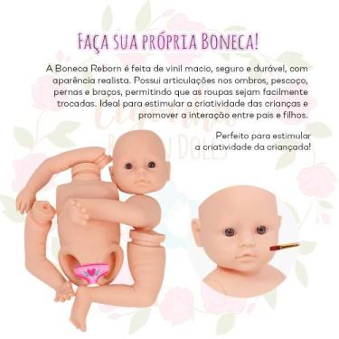 Imagem de 3 Boneca Bebê Reborn Realista Molde Valentina Para Pintar - Cegonha Re