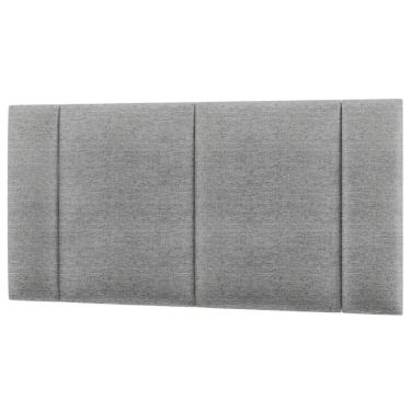 Imagem de Cabeceira Modulada Casal 140 Cm Com Led Linho Cinza Milani Store Cinza