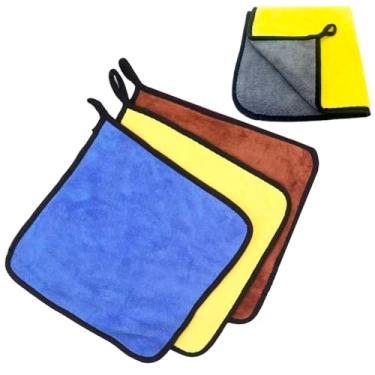 Imagem de Kit com 3 Panos em Microfibra Premium 30x30 Toalha Automotiva Polimento Extra Macia