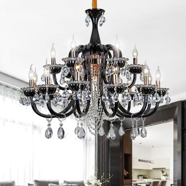 Imagem de Vela De Cristal Europeia Lâmpada Pendente Sala De Estar De Luxo Restaurante Quarto Hotel Villa Loja De Roupas Salão De Beleza Café Bar Ktv Led Lustre, E 18 Lights