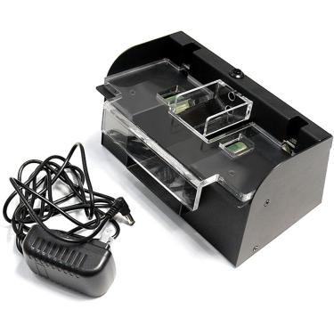 Imagem de Card Shuffler 2 Deck Automatic Casino Pro Para Poker, Uno, Fase 10, Texas Hold'em, Blackjack: Acabamento Preto - Fonte De Alimentação Alimentada 220v