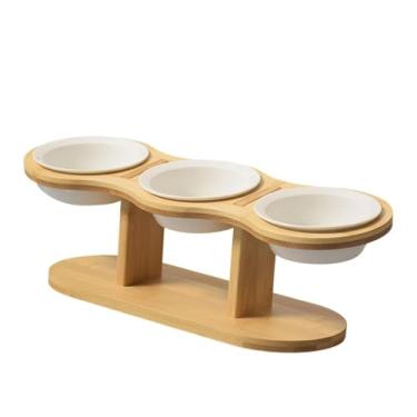 Imagem de IEUDNS Tigela elevada para animais de estimação, tigelas de alimentação para gatos, tigela portátil para filhotes com suporte, elevada para comida de gato, Tigela Branca