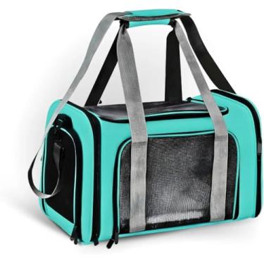 Imagem de Bolsa De Transporte Para Pet Rosa Elegante Com Design Sofisticado Materiais Premium Segurança Conforto Ventilação Ideal Para Viagens Passeios E Veterinário - VERDE