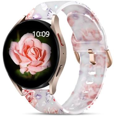 Imagem de GEAK Pulseira compatível com Samsung Galaxy Watch 6/Samsung Watch 4 pulseiras/Galaxy Watch 4 40 mm 44 mm, pulseiras de silicone de 20 mm para Samsung Watch 5 pulseiras/Galaxy Active