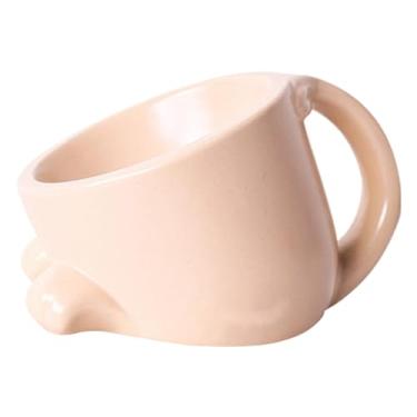 Imagem de apott Tigelas elevadas para gatos com alça inclinada para gatos tigela de água de cerâmica para animais de estimação para ambientes internos e externos, cães pequenos, filhotes, rosa