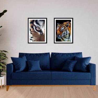 Imagem de Sofá Living Beny 1,80m. Estofado em linho. - Leonardi, Azul