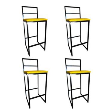 Imagem de Kit 4 Banqueta Industrial para Cozinha e Balcão àrea externa Alta Madr