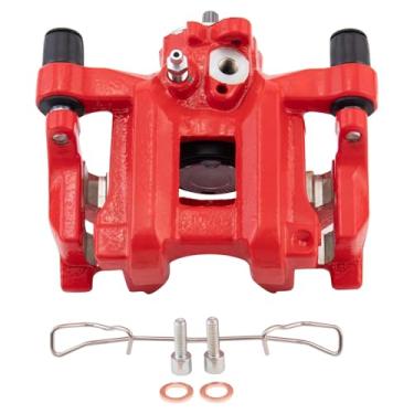 Imagem de TRQ Pinça de freio de desempenho traseira esquerda vermelha lado do motorista compatível com Honda Civic 2016-2019