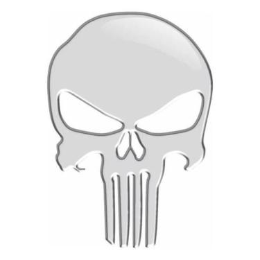 Imagem de O Justiceiro Emblema Carro Adesivo Prata Resinado Res05 - Spts