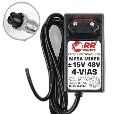 Imagem de Fonte 15V 48V 4-Vias Para Mesa De Som Mixer Jiaxi F7Usb - Rrfontes Com