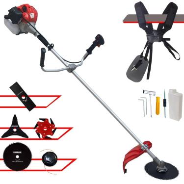 Imagem de Roçadeira Lateral À Gasolina Anmax CG520P-TB 52cc 2,2HP 10.000rpm Com Lâmina Facão + Lâmina 3 Pontas + Lâmina 6 Pontas + Lâmina 80 Dentes + Carretel