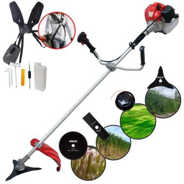 Imagem de Roçadeira Podador de Grama À Gasolina Anmax CG520P-TB 52cc 2,2HP 10.000rpm + Lâmina 2 Pontas + Lâmina 3 Pontas + Lâmina Circular 80 Dentes + Carretel