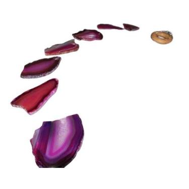 Imagem de 05 Mensageiro dos Ventos Chapas de Ágata Rosa Paz e Calma - Cristaisde