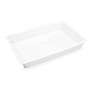Imagem de Bandeja Plástica 17 Litros Branca Retangular Plasvale, Branco