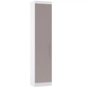 Imagem de Guarda-roupa Sapateira 1 Porta Alpes Luciane, Branco/Cinnamon