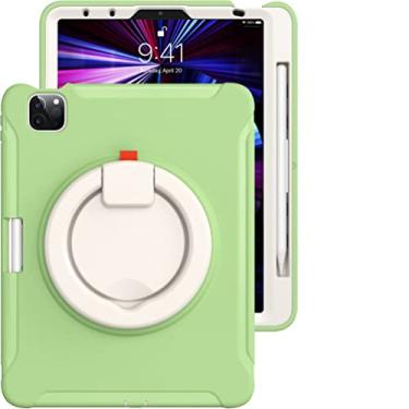 Imagem de Capa para iPad Air4 e Air5 4ª geração 2018/2020/2021/2022 10,9 polegadas iPad capa com suporte de caneta capa protetora à prova de choque silicone + PC