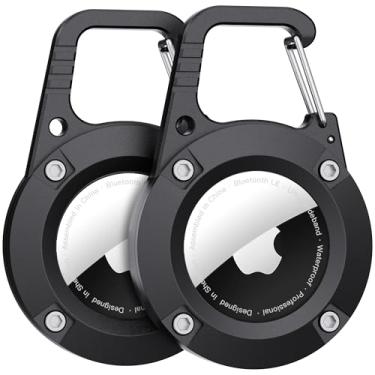 Imagem de GOCII Para Suporte Airtag, Pacote Com 2, Capa Ultradurável Chaveiro Apple Mosquetão, Bagagem À Prova D'Água, Chaves, Mochila, Carro, Bolsas, Crianças