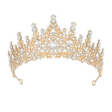 Imagem de Coroa de Noiva, Tiara de Zircônia para Casamento, Acessório de Cabelo para Festa e Concurso de Beleza