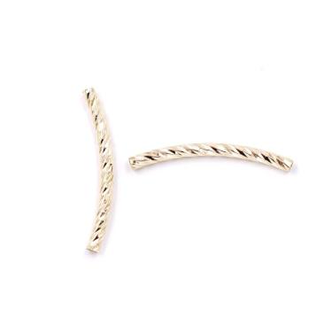 Imagem de malahill Contas curvas para fazer joias 50 peças 2 x 20 mm ouro 14k