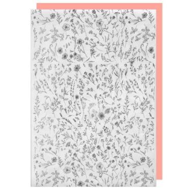 Imagem de Papel Seda Premium Estampa Floral 25x35cm 100 Folhas Cores Preto Dourado Verde (Preto)