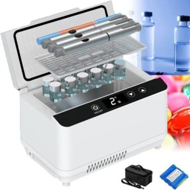 Imagem de Usb Mini Geladeira Portátil Insulina Bolsa Viagem Manter Refrigerado Medicamentos Insulina Médica Dupla Camada Grande Capacidade Refrigerador De Geladeira Refrigerador De Insulina Ca, 1*battery