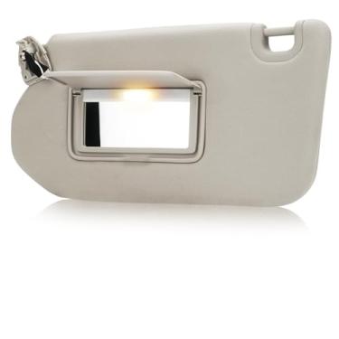 Imagem de Youxmoto Para 2013-2018 Nissan Pathfinder bege viseira de sol lado esquerdo do motorista com luz, substituição para 2014-2017 Infiniti QX60 / 2013 Infiniti JX35 substitui # 96401-9PB0A