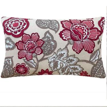 Imagem de Almofada Retangular Maxi Floral Marsala Impermeável 50x28cm - Sua Casa