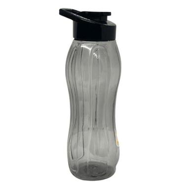 Imagem de Squeeze Pet Colorida Lisa 1 litro 1000ml Plasduran, Preto
