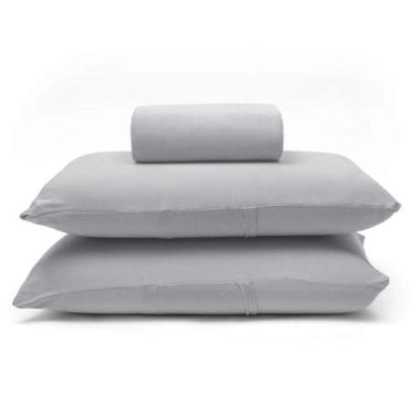 Imagem de Jogo de Cama Buettner Queen Malha 100% Algodão Basic Liso 3 Peças Prat