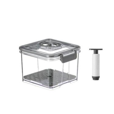 Imagem de Pote Hermético Com Bomba De Vácuo 1,5L - Cinza - Top Rio