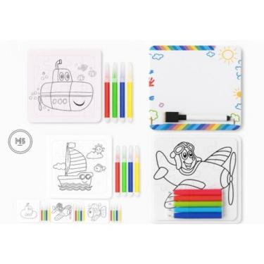 Imagem de Kit Quebra-Cabeça Infantil para Colorir, Montar e Pintar Com Lousa e C