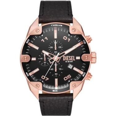 Imagem de Relógio Diesel Cronógrafo Masculino DZ4607 Pulseira de Couro Novo Orig