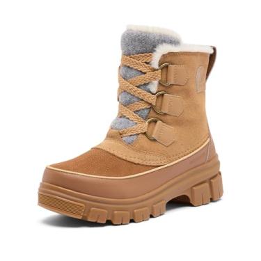 Imagem de Sorel Bota de neve feminina impermeável Tivoli V, Tawny Buff/veludo caramelo, 38