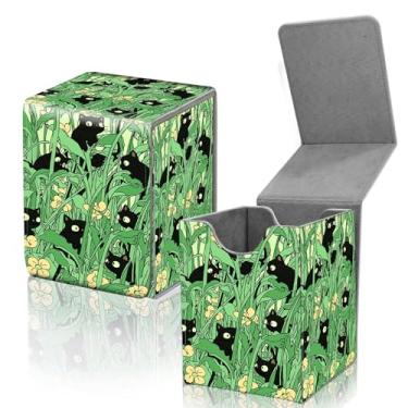 Imagem de BREIDMKFM Caixa de baralho para MTG Commander, caixa de armazenamento de cartões comporta mais de 100 mangas únicas, estojo magnético de couro compatível com jogos de negociação YuGiOh TCG CCG PTCG