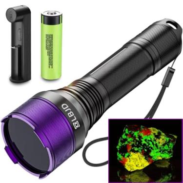 Imagem de Lanterna UV de luz negra de 365 NM, LED filtrado profissional de 4 núcleos de alta intensidade, alta capacidade de bateria, feixe de longo alcance para caça Yooperlite, escorpiões, urina de animais de
