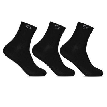 Imagem de Kit 3 Pares Meia Masculina Cano Longo Adulto Básica Comfort - RAFA PAR
