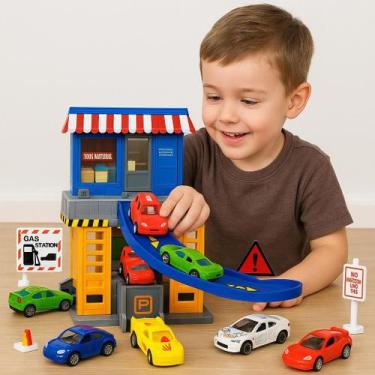 Imagem de Pista Boneco Carrinho Brinquedo Infantil Presente Criança Motinha Robô