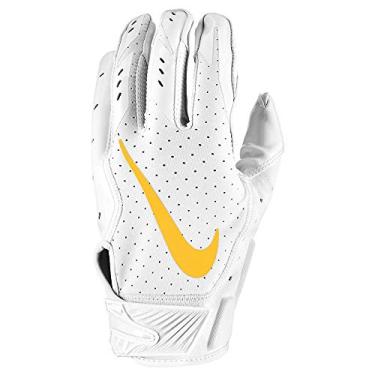 Imagem de Nike Luvas de futebol masculinas Vapor Jet 5.0 – pacote branco (GG, branco/ouro universitário), Dourado, branco