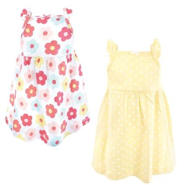 Imagem de Luvable Friends Hudson Baby, vestidos sem mangas, pacote com 2, Sunny Blossom, 9-12 Meses