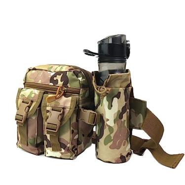 Imagem de Pochete tática para garrafa de água pochete MOLLE bolsa de cintura utilitária cinto de quadril bolsa EDC para atividades ao ar livre, viagens, acampamento, caça, corrida, ciclismo, pesca, caminhada