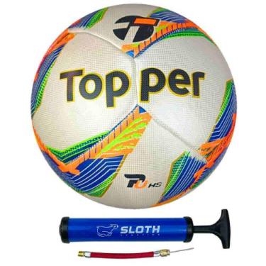 Imagem de Bola de Futebol de Campo Topper Samba Pro Pu + Bomba de Ar, Branco