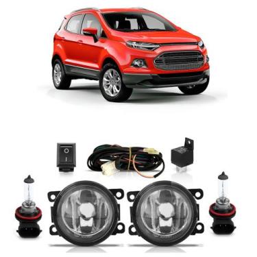 Imagem de Kit Par Farol Milha Auxiliar Par Lâmpada Halógena Ecosport 2013 2014 2