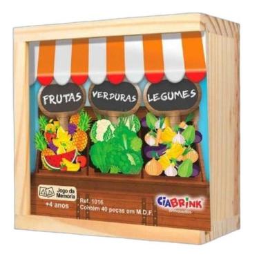 Imagem de Jogo da Memória Frutas e Legumes em Caixa de Madeira - Ciabrink