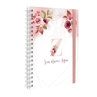 Imagem de Agenda Planner Semanal Plus 2026 Personalizada Monograma Floral Letra Z (Branco E Rosa)