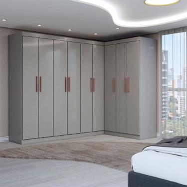 Imagem de Guarda-Roupa Casal Modulado Odisseia 9 Portas 2 Gavetas Onix - Panorama Móveis