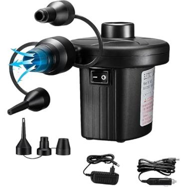 Imagem de Bomba de Ar Encher Colchão Bivolt 110V/220V 50W com 3 Bicos – Inflador de Ar Compacta para Inflar e Desinflar Colchões, Piscinas, Bóias e Infláveis com Cabo de 1,5m 10A e Conector 12v Veicular