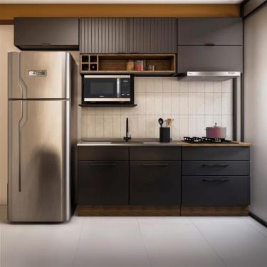 Imagem de Cozinha Completa Itatiaia Exclusive 280cm Em Aço Preto Matte