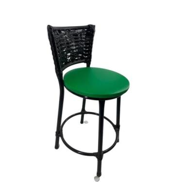 Imagem de Kit banqueta baixa de junco cozinha americana gourmet bistrô - FortMix