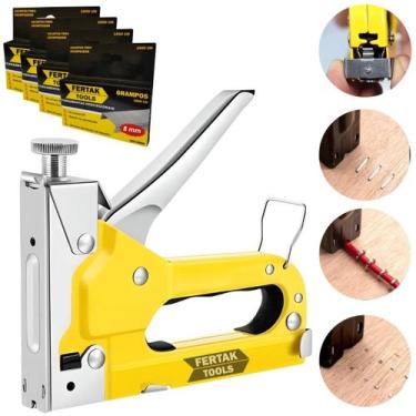 Imagem de Grampeador Pinador Manual 3 Em 1 Pressão + 4000 Grampos 8Mm - Fertak